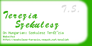 terezia szekulesz business card